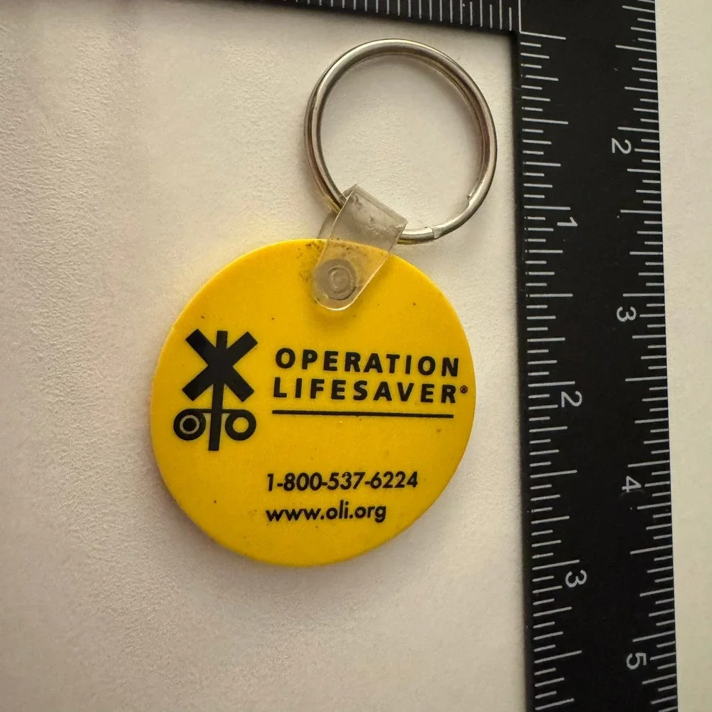 Operation‎ Lifesaver Keychain Railroad Crossing Yellow Safety